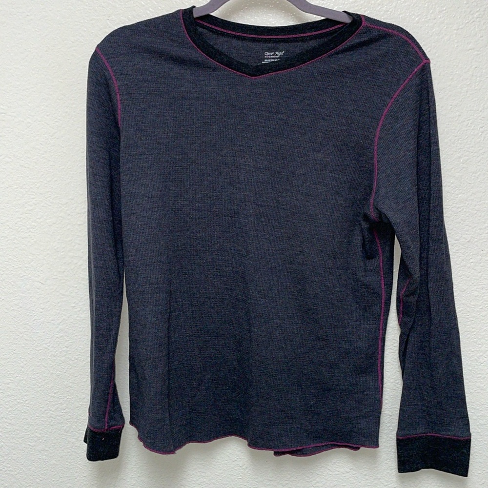 Cuddle Cuddl Duds Climate Right Navy Blue & Purple Large Thermal Top